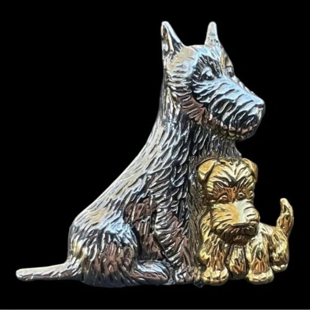 Liz Claiborne Scottie Mom & Puppy Brooch